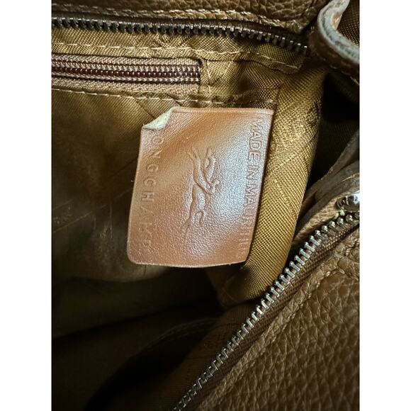 Longchamp Tan Pebbled Leather Tote Bag - Picture 4 of 11